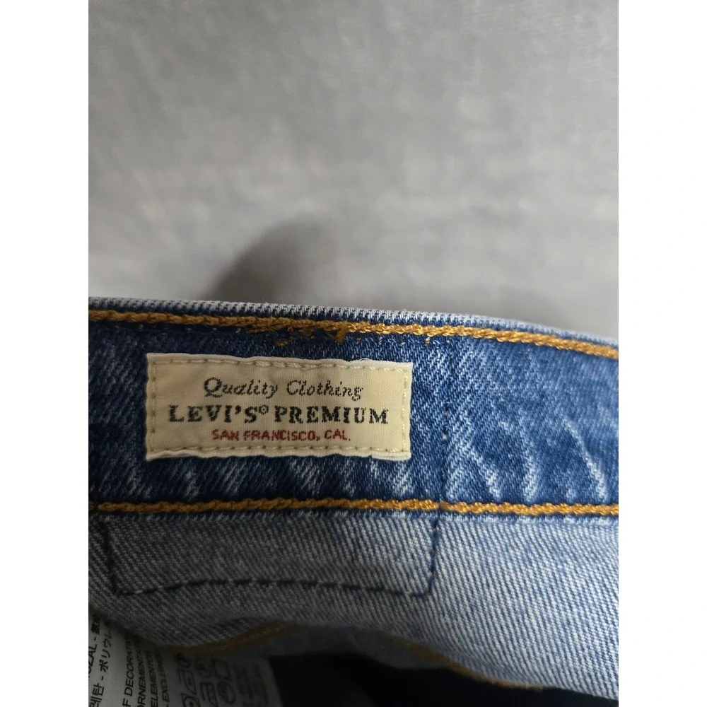 Levis Premium 501 Skinny Jeans Womens 27 Medium Wash Blue Denim 29502-0142